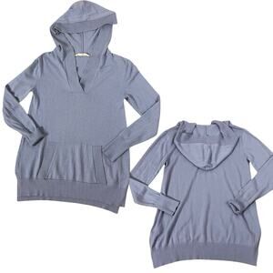 Soft Surroundings Cashmere Wool Blend Hoodie Size XS Lilac Purple Pouch Preppy